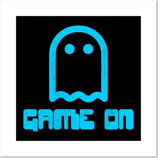 Game on blue ghost gamer design Posters and Art